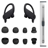 4 Pairs Replacement Eartips For Powerbeats Pro Earbuds With Cleaning Pen, Replacement Silicone Ear Tips Set - Small, Medium, Large And Double Flange, Anti-Slip Replacement Accessories (Black)