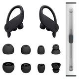 4 Pairs Replacement Eartips For Powerbeats Pro Earbuds With Cleaning Pen, Replacement Silicone Ear Tips Set - Small, Medium, Large And Double Flange, Anti-Slip Replacement Accessories (Black)