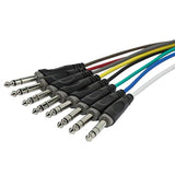 8-Channel 1/4-Inch Trs Male To 1/4-Inch Trs Male Snake Cable - 20 Feet, 26Awg, 8 Balanced Mono And Unbalanced Stereo Lines