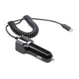 BoxWave Car Charger Compatible with Garmin Montana 700 - Car Charger Plus, with Extra USB Port and Integrated Built-in Cable - Black