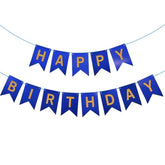 Blue Birthday Bunting Banner,Letters Birthday Banner Party Supplies