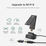 Wifi 6 Usb Wifi Adapter For Desktop Pc And Laptops, Ax1800 Usb 3.0 And Usb C W