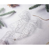 Organza With Silver Glitter Swirls Wired Ribbon 2.5 Inch X 50 Yards For Christmas Home Decor Tree Topper Bow Gift Wrapping Diy Crafts Wreath Garland Wedding