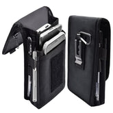 Dual Phone Holster,Belt Phone Pouch, Large Smartphone Pouch Cell Phone Holder, Multi-Purpose Tactical Cell Phone Holder For Work, Hiking, Camping, Barbecue, Rescue (Black)