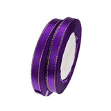 50 Yards 3/8 Inch Wide Single-Face Satin Ribbon With Gold Edges For Gi