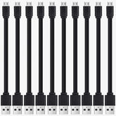 1ft Flat Micro USB Cable 10-Pack Bulk - Short USB A to Micro B Charging & Data Sync Cord for Android Devices