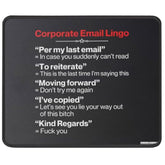 Corporate Email Lingo Funny Mouse Pad - Colleague Friends Coworker Humor Sarcastic Gifts Mousepad - Mouse Mat Desk Decor 9.5 In, Medium, Black