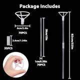 32 Sets Large Balloon Sticks with Cups, 15In Clear Bobo Holders for Party Decorations