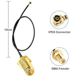 Dual Band 2.4G 5.8G Sma Male 12Dbi Wifi Antenna + Ipex To Sma Female 10Cm Cable For Wifi Network Card Usb Wireless Adapter Security Ip Camera (Pack Of 2)