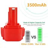3.5Ah Replacement For Makita 9.6V Battery Pa09 9100 9100A 9120 9122 9133 9134 9135 9135A 192595-8 192596-6 192638-6 193977-7 Ni-Mh Battery