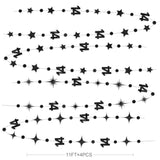 Party Crafter 14th Birthday Decor – Black & Silver Hanging Garland, Banner and Streamers for Party