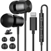 Lightning Earbuds for iPhone 11-14 Pro Max MFi Certified with Mic Bass