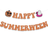 Happy Summerween Banner Halloween Summer Birthday Beach Pumpkin Garland Decor