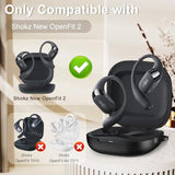 Compatible With Shokz New Openfit 2 Case Cover, Soft Silicone Shockproof Protective Skin Case For Shokz Openfit 2 Open-Ear Wireless Earbuds With Cleaner Kit & Carabiner (Black)
