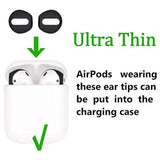(Fit In Case) 4 Pairs Replacement Super Thin Slim Silicone Earbuds Ear Tips And Covers Skin Accessories For Apple Airpods Or Earpods Headphones (Fit In Charging Case) (Black White)
