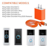 Charger Charging Cable Compatible for Ring Enabled Video Doorbell (Released in 2020) 2/3/3 Plus/ 4, Peephole Cam, Doorbell Pro, Camera Battery