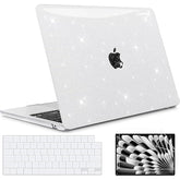Compatible With New Macbook Air 15 Inch Case 2025 2024 2023 Macbook Air Case A3241 A3114 A2941 M4 M3 M2 With Touch Id, Glitter Clear Laptop Hard Shell + Keyboard Cover + Screen Protector