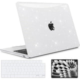 Compatible With New Macbook Air 15 Inch Case 2025 2024 2023 Macbook Air Case A3241 A3114 A2941 M4 M3 M2 With Touch Id, Glitter Clear Laptop Hard Shell + Keyboard Cover + Screen Protector