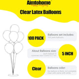 5 Inch Clear Balloons Transparent Balloons Clear Mini Latex Party Balloons Party Decorations Supplies, Pack Of 100
