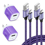 Fast Charging Usb Type C Wall Charger For Samsung Galaxy Note 20 S25 S24 S23 S22 S21 S20 Fe/Ultra 5G S10 A17 A16 A56 A35 A15 A54 A14,5V/1A Single Power Adapter Charger Block Cube 6Ft Usb C Cable,2Pack