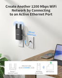 Ac1200 Wireless Access Point With Gigabit Port, Wall Plug Gigabit Wifi Access Point For Home & Office, Dual Band Wap For Pc, Smartphone Tv Gameconsole Etc., Easy Setup Works With All Routers