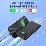 Portable Charger Usb C Power Bank With 2 Built In Cables & Ac Wall Plug,13800Mah Portable Battery Pack Fast Charging Compact Led Display Universal Compatible With Iphone 16/15,Galaxy S23,Tablets Etc