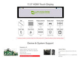 11.9Inch Capacitive Touch Screen Lcd Compatible With Raspberry Pi 5/4B/3B+/3A+/2B/B+/A+/Zero/Zero W/Wh/Zero 2W Cm3+/4 320×1480 Resolution Hdmi Ips Supports Jetson Nano/Windows