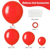Red Balloons, Different Sizes 105Pcs 5/10/12/18 Inches For Garland Arch, Premium Party Gender Reveal Latex Balloons For Birthday Wedding Valentines Day Baby Shower Graduation Party Decoration