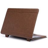 Tytx Compatible With Macbook Pro Leather Case 15 Inch 2016-2019 Release (A1990 A1707) Laptop Sleeve Protective Folio Book Cover With Vents, Dark Brown