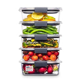 Rubbermaid Brilliance Food Storage Containers BPA Free Airtight Lids Ideal for Lunch Meal Prep & Leftovers Set of 5 (3.2 Cup)
