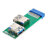 Dual Side USB 3.0 A Type Female to Motherboard 20Pin 19 Pin Box Header Slot Adapter PCBA with LED