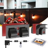 Hooks For Outdoor String Lights Kit - 35Pcs Heavy Duty String Light Clips With Waterproof Adhesive Strips, Patio Outdoor Light Hooks, Black Cord Organizer, Christmas Light Clips Outdoor