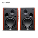 Eris Accent Powered Bookshelf Speakers 50W Wired Stereo Speakers for Record Player, Turntable, Desk & Home, Multiple Inputs, 4 Woofer, Studio