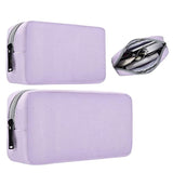 Universal Electronics Accessories Bag Pouch, 2-Pack Portable Soft Carrying Case Bag Wire Cable Organizer For Hard Drive, Power Adapter, Laptop Mouse, Cosmetics Kit, Cell Phone, Small+Big-Purple