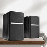 BT27 Active Powered Bluetooth Bookshelf Speakers - 60W RMS Studio Monitor Speakers for PC, TV, Turntable - High Fidelity Wooden Enclosure with Remote