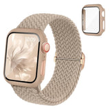 Braided Stretchy Band Compatible For Apple Watch Band And Case 40Mm 41Mm 42Mm 44Mm 45Mm 46Mm, Nylon Elastic Solo Loop And Protective Cover With Screen Protector For Iwatch Series 10 9 8 7 Se 6 5 4 3