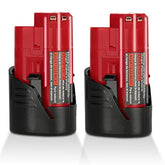 2 Pack 3.0Ah Replacement Battery For Milwaukee M-12 Battery 48-11-2420 12V Lithium Ion Battery For Milwaukee 12V Heated Jacket & 48-11-2440 48-11-2402 48-11-2411 Cordless Power Tools