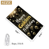 Happy Golden Birthday Banner, Golden Birthday Door Banner Decorations, 5Th 6Th 21St 24Th 25Th 28Th 30Th 50Th 60Th Bday Party Sign
