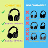 Replacement Ear Pads For Beats Solo2 & Solo3 Wireless On-Ear Headphones – Soft Memory Foam Cushions With Premium Protein Leather – Comfortable, Durable, Thicker & Easy To Install (Black)