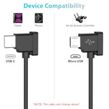 Micro Usb To Usb-C Data Cable For Dji Spark/Mavic Pro/Mavic Mini 1St & Se/Mavic 2 Series/Mavic Air 1St Drone Controller, Link For Iphone 17 16 15 Ipad 10 Samsung S25 S24 S23 S22, Rc Cable (1Ft/30Cm)