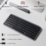 B1 Pro Ultra-Slim Zmk/Launcher Wireless Bluetooth 2.4 Ghz/Wired Connection Keyboard For Mac Windows Linux - Retro Red