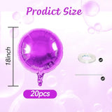 20Pcs Hot Pink Round Shaped Balloons, 18 Inch Round Foil Balloon, Round Aluminum Foil Helium Balloons For Birthday Valentine'S Day Party Wedding Bridal Shower Anniversary Bachelorette Decorations