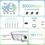 2026 Ax3000 Outdoor Wifi 6 Extender, Long-Range Wifi Repeater/Access Point With Dual Band/Poe/Ip67 Waterproof/6 X 7Dbi Antennas, Supports Up To 256 Devices For Garage, Yard, Rv,Farm