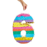 Rainbow Number 6 Pinata For 6Th Birthday Party Supplies, Fiesta, Anniversary Celebration, And Fiesta Celebration (Small, 16.5 X 11 X 3 In)