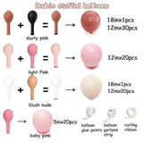 Dusty Pink Balloon Arch Kit with Blush Cream Rose Balloons for Baby Shower Party