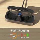 Charging Station for Meta Ray-Ban Glasses - Wayfarer, Skyler, Headliner & Oakley Meta HSTN Charger with LED Indicator (Gray)