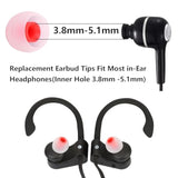 Earbud Replacement Tips Silicone Earbud Tips Earbud Covers Fit For In-Ear Headphones (Inner Hole 3.8Mm -5.1Mm) Eartips Earbud Rubber Tips 9 Pairs S/M/L, Transparent/Red