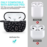 Leopard Silicone Compatible With Airpods Pro Case 2019, Soft Case Cover Flexible For Print Cover For Women Girls With Keychain - Grey Leopard Cheetah