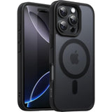 Jetech Magnetic Case For 16 Pro Max 6.9-Inch Compatible With Magsafe, Translucent Matte Back Slim Shockproof Phone Cover (Black)