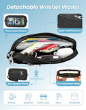 Clip and Go Strap for Phone with Wallet Crossbody, Adjustable Neck Lanyard, Detachable Wristlet Wallet with Zipper Phone Screen ID Window, 2x Tether